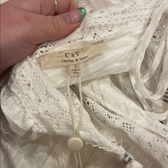 White Lace Ruffle Dress - Picture 2 of 5